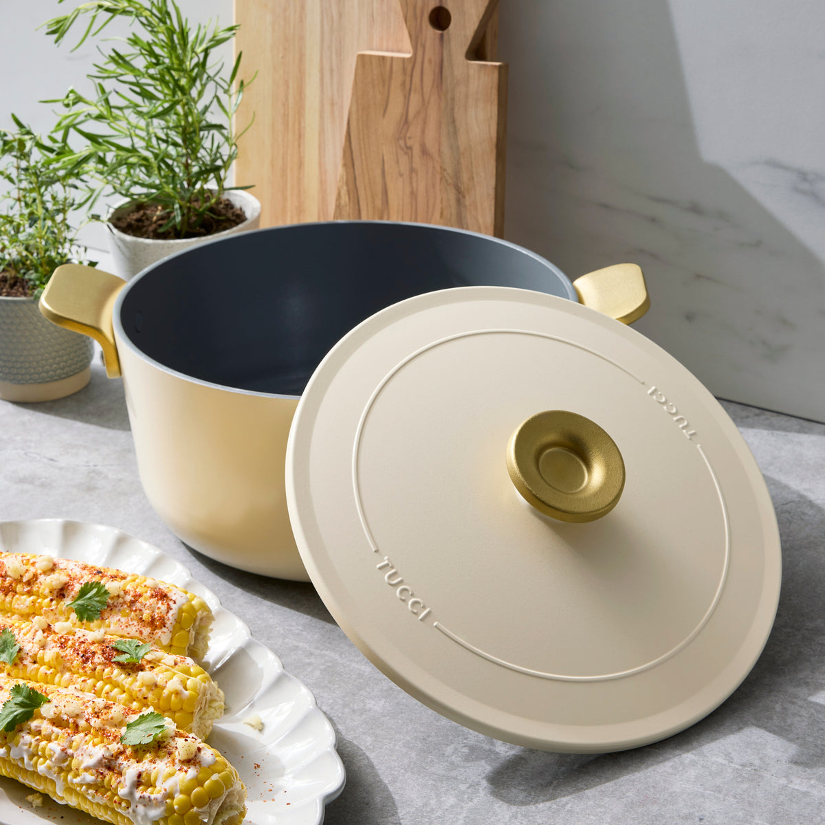 Stanley Tucci™ Ceramic Nonstick 6.5-Quart Dutch Oven | Carrara White - Image 4