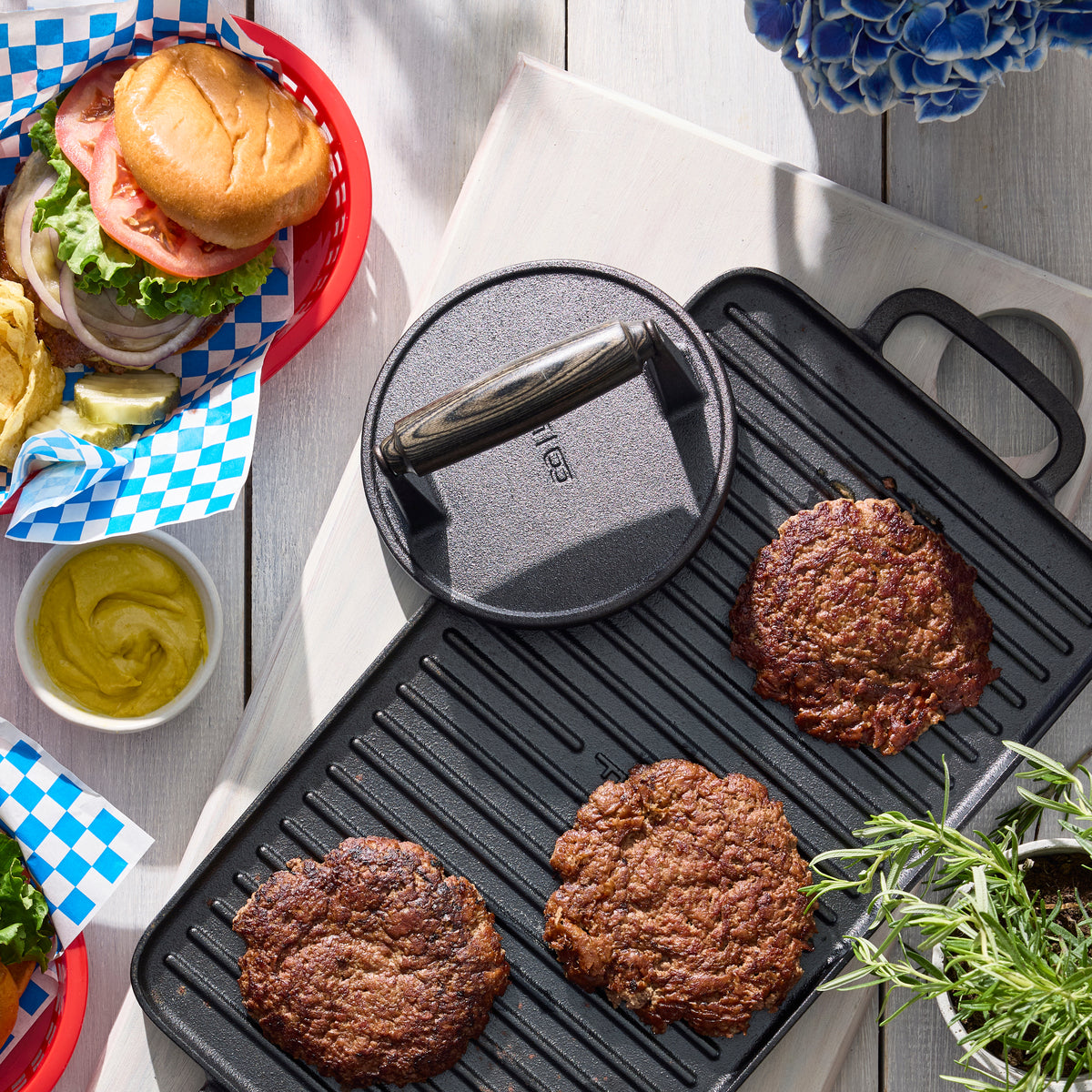 Bobby Flay by GreenPan 6.5 Cast Iron Round Grill Press - Image 3