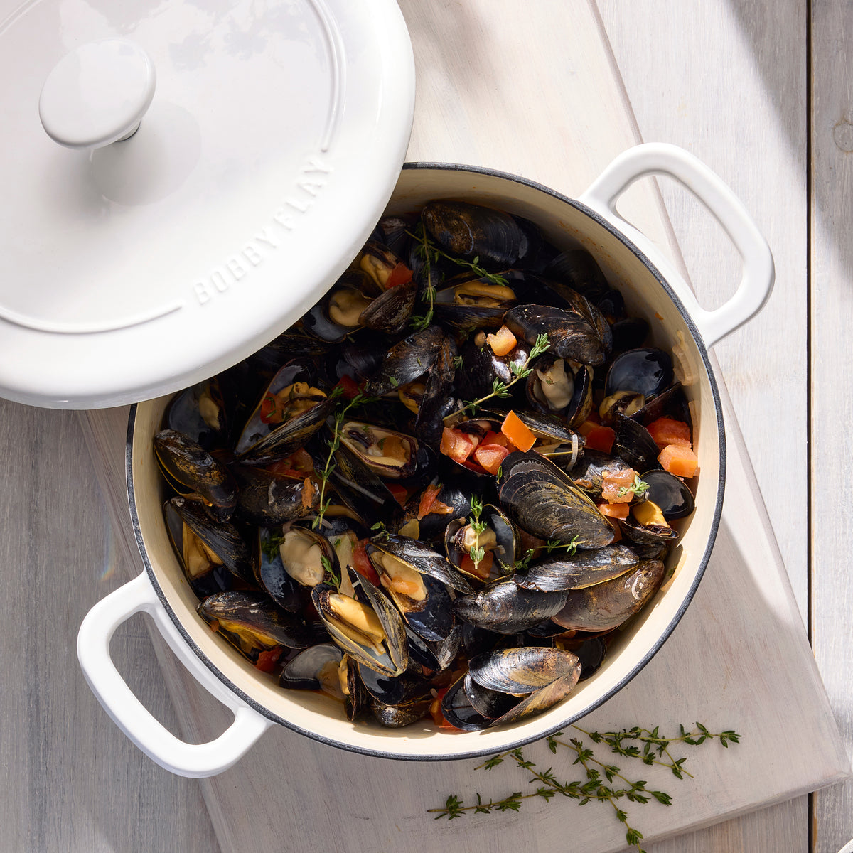 Bobby Flay by GreenPan 5.5-Quart Enameled Cast Iron Dutch Oven | Ivory - Image 4