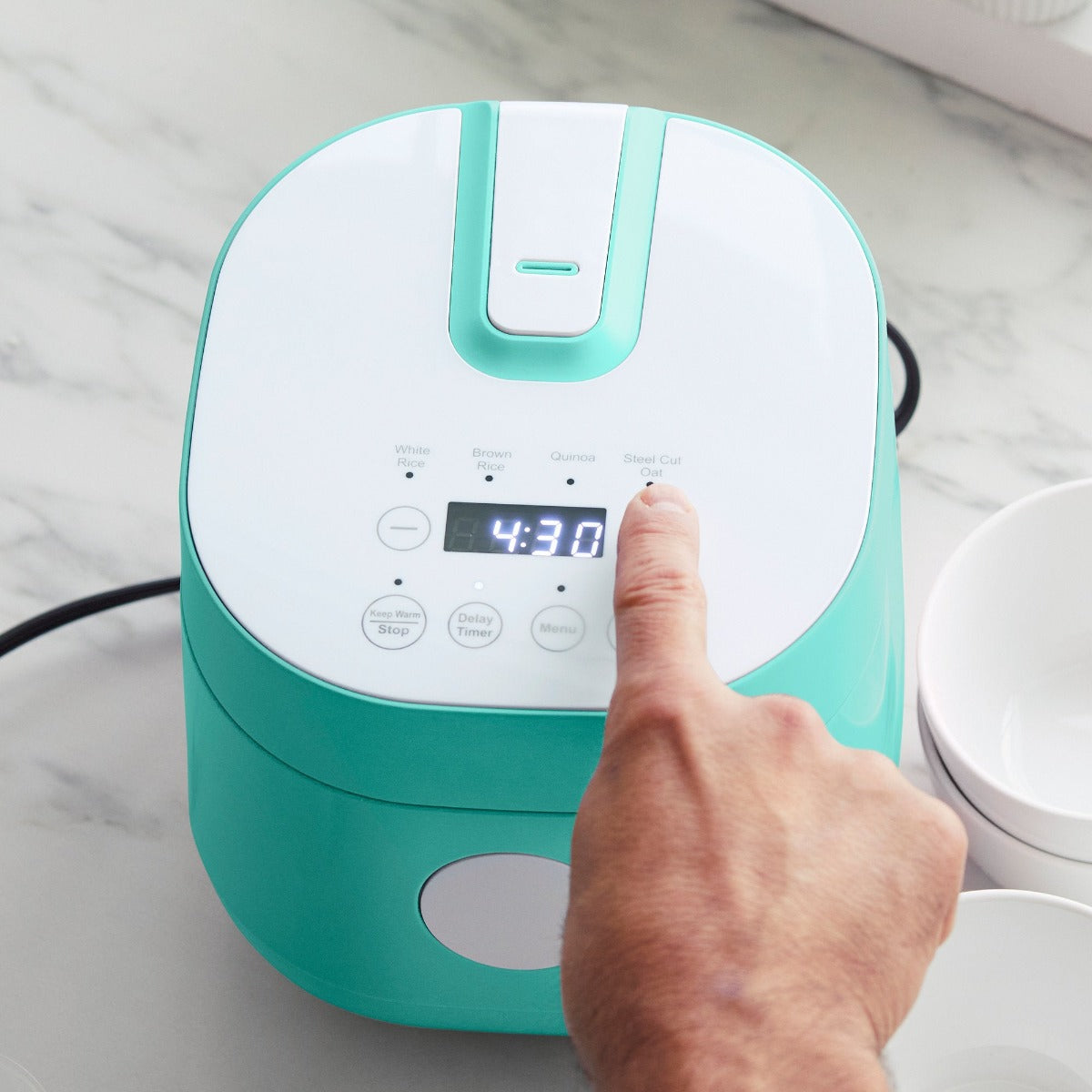 GreenLife 4-Cup Rice & Grains Cooker | Turquoise - Image 6