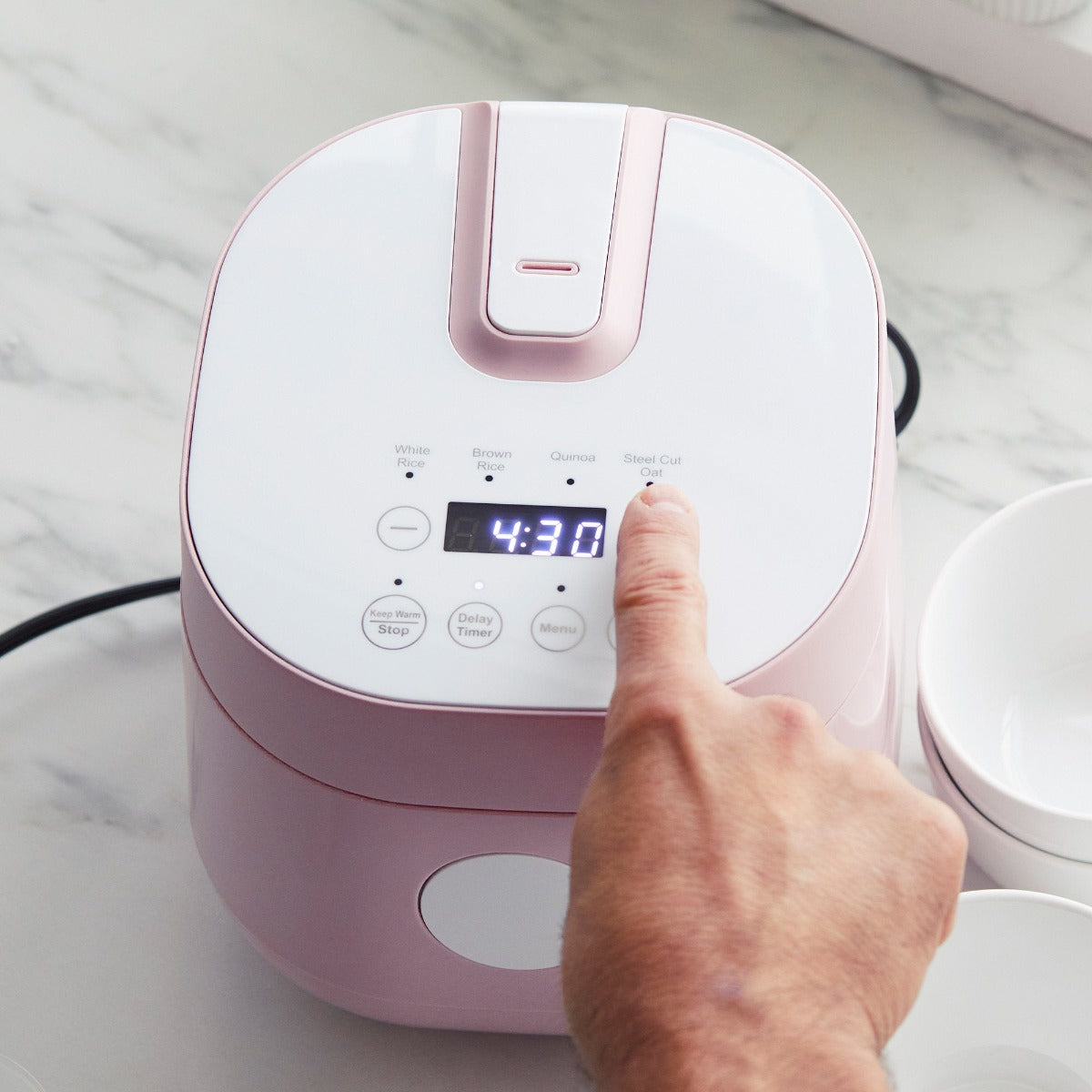 GreenLife 4-Cup Rice & Grains Cooker | Pink - Image 3