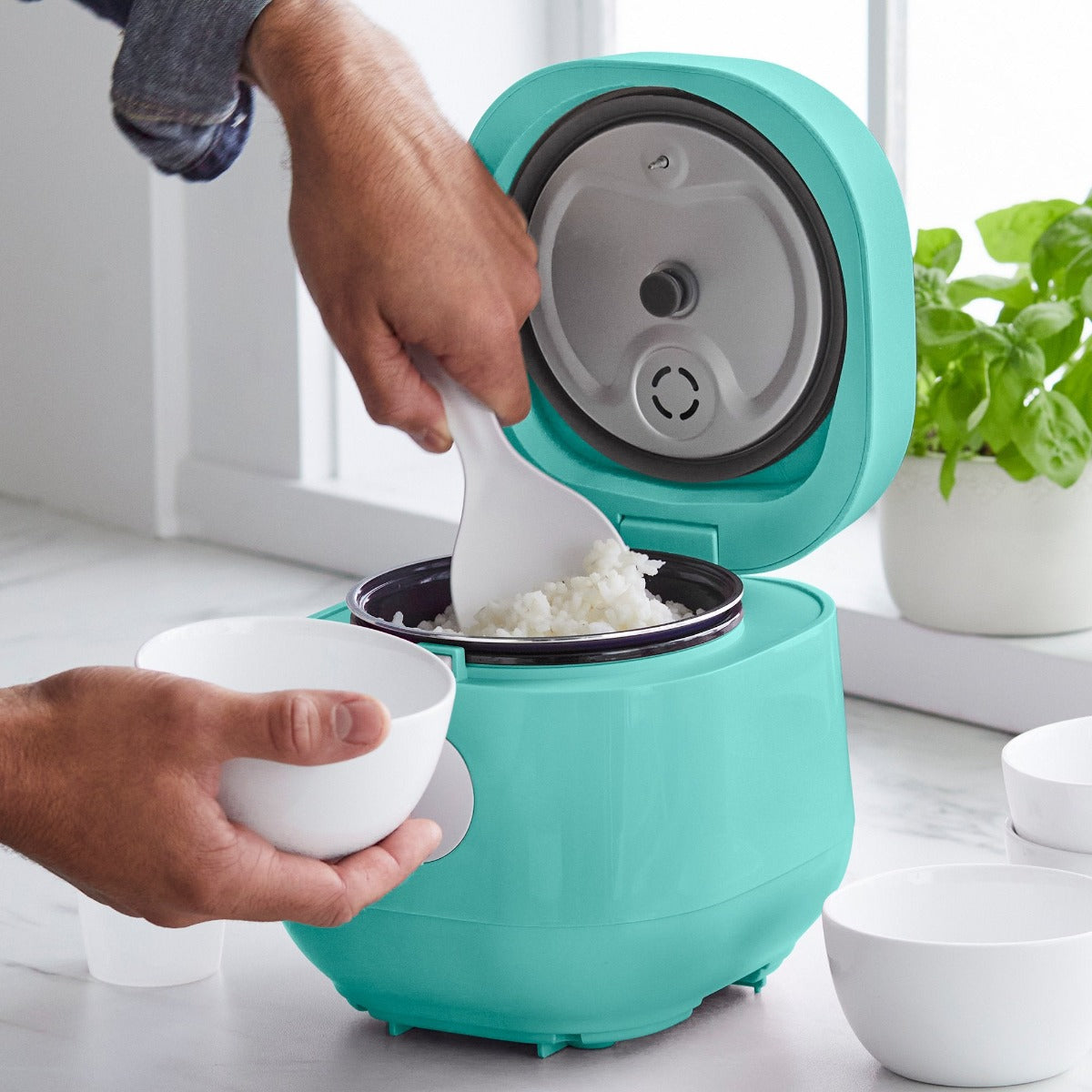 GreenLife 4-Cup Rice & Grains Cooker | Turquoise - Image 4