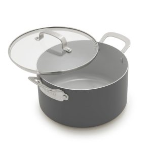 Bobby Flay by GreenPan Professional Ceramic Nonstick 6-Quart Stockpot with Lid | Graphite