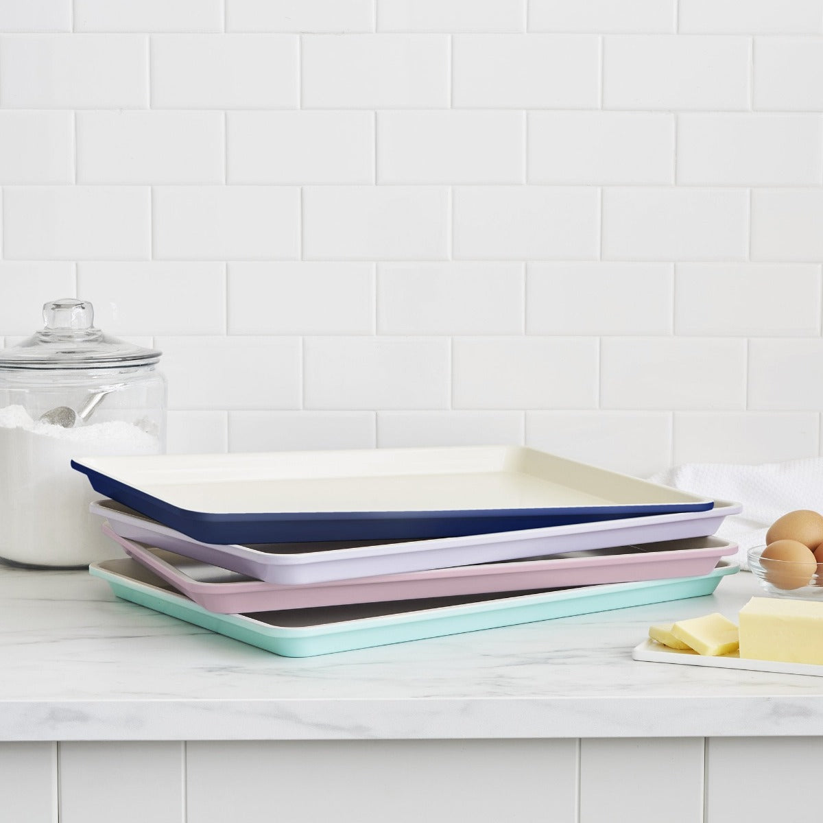 GreenLife Ceramic Nonstick 18 x 13 Cookie Sheet | Turquoise - Image 5