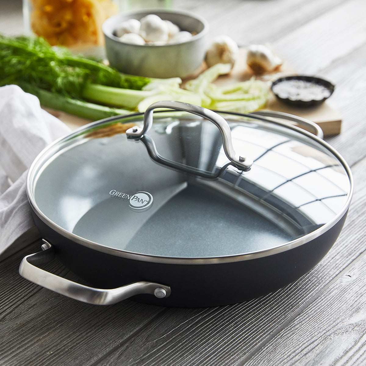 Chatham Ceramic Nonstick 11 Everyday Pan with Lid - Image 2