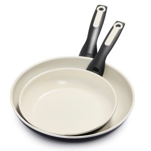 Rio Ceramic Nonstick 8 and 10 Frypan Set | Black