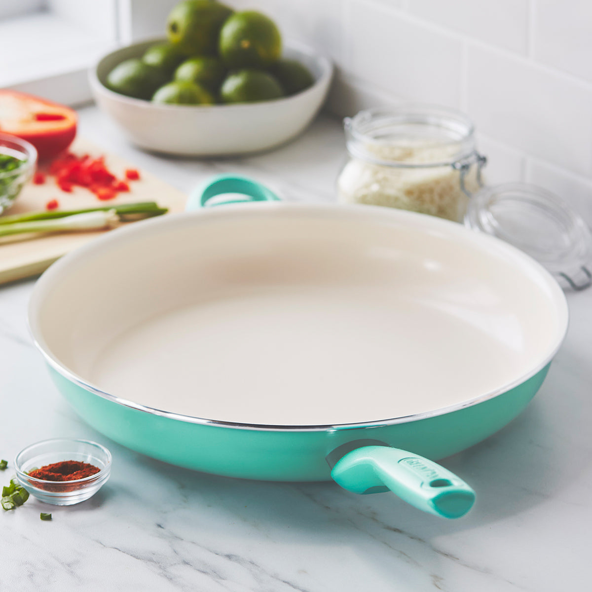 Rio Ceramic Nonstick 13.5 Frypan | Turquoise - Image 2