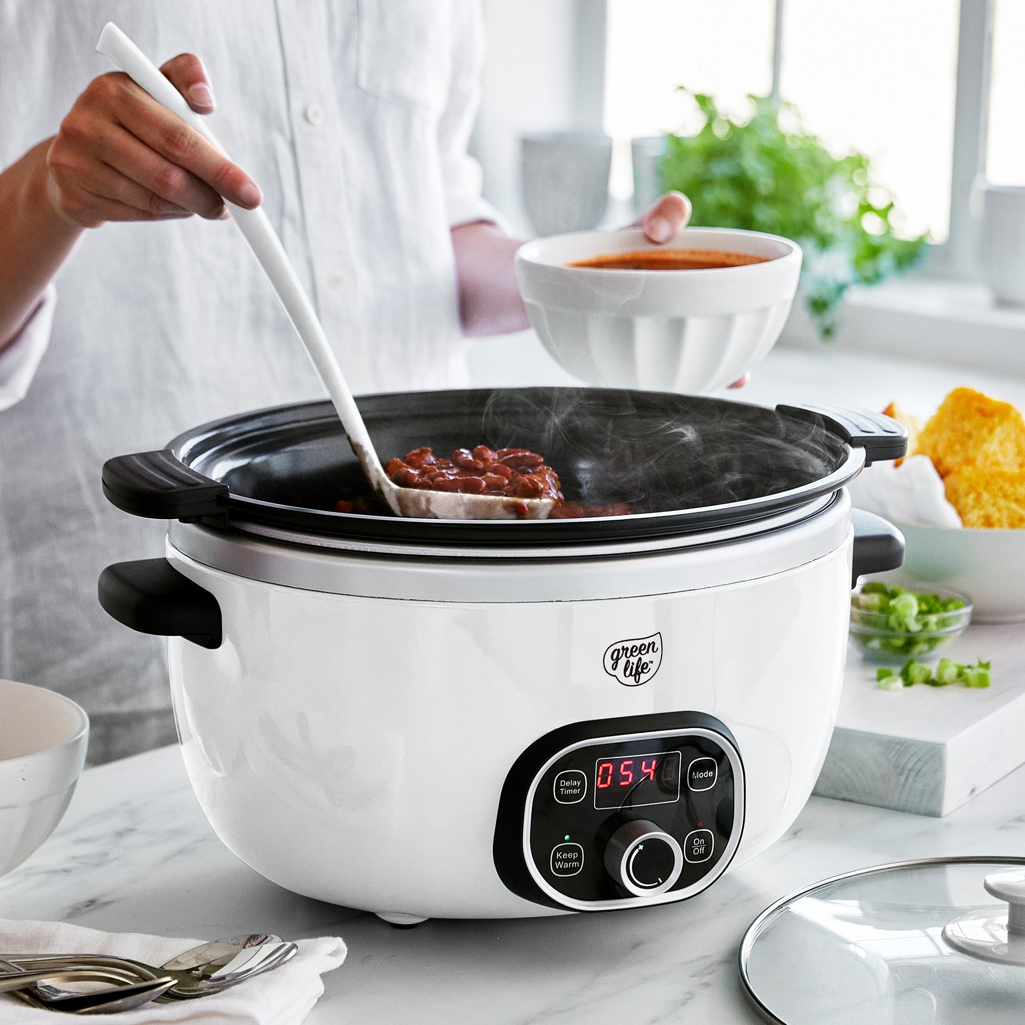 GreenLife Healthy 6-Quart Slow Cooker | White - Image 5
