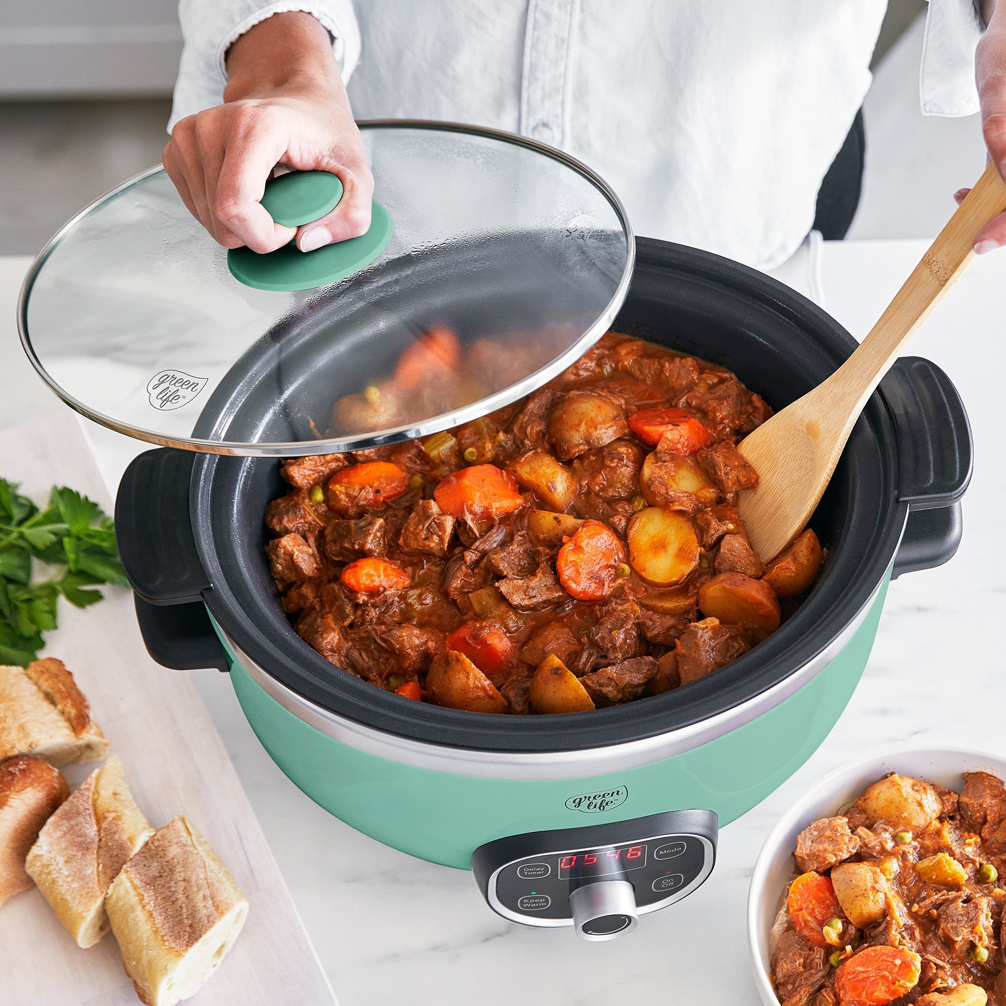 GreenLife Healthy 6-Quart Slow Cooker | Turquoise - Image 6