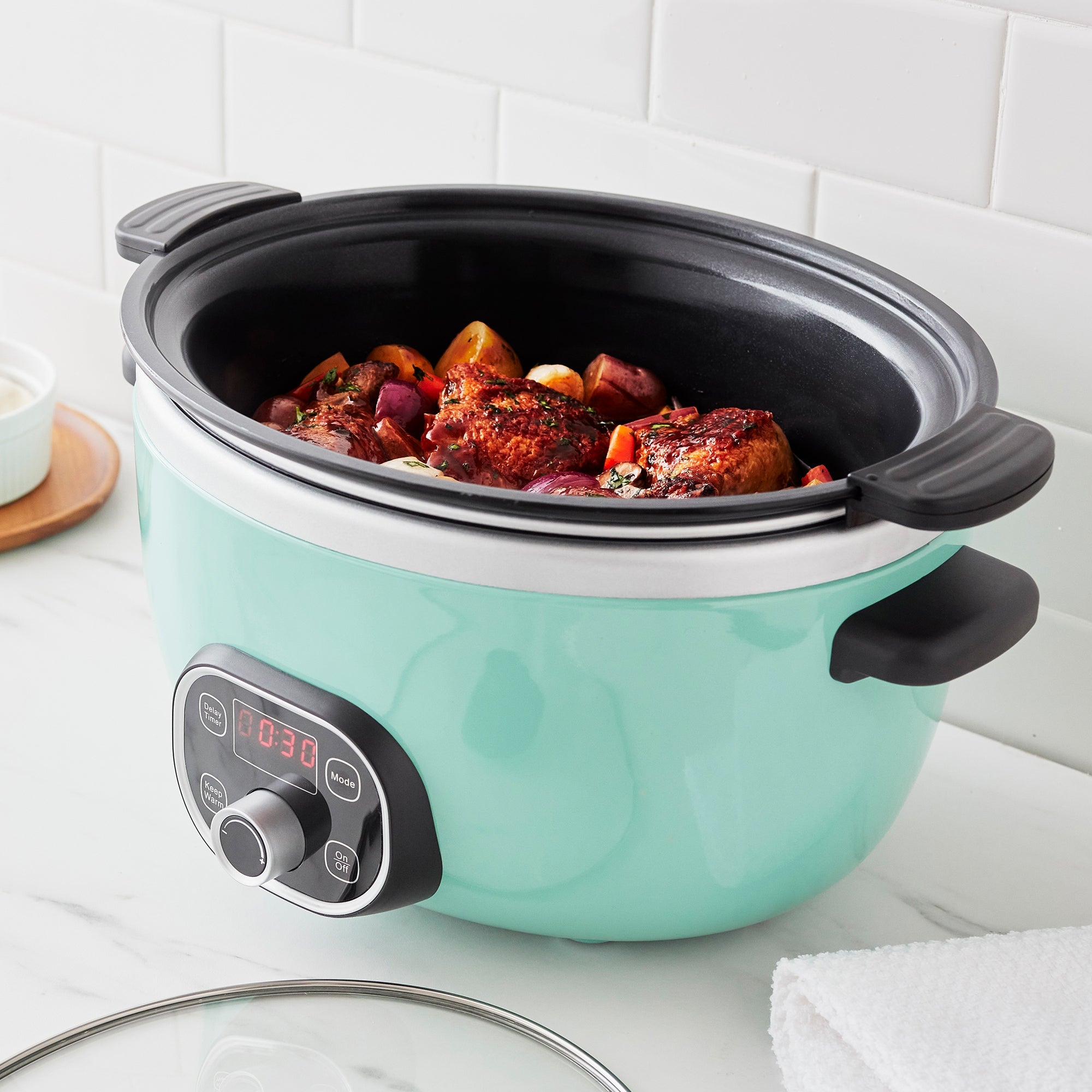 GreenLife Healthy 6-Quart Slow Cooker | Turquoise - Image 4
