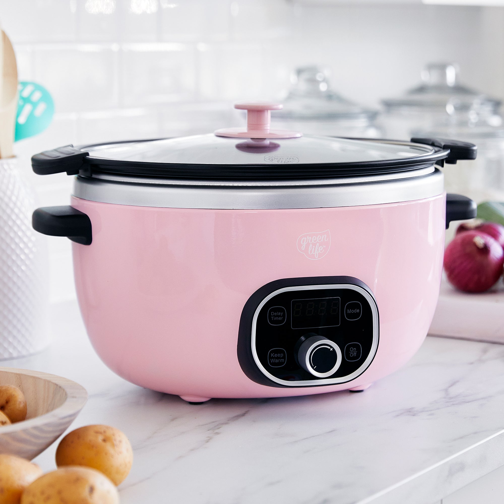 GreenLife Healthy 6-Quart Slow Cooker | Pink - Image 2
