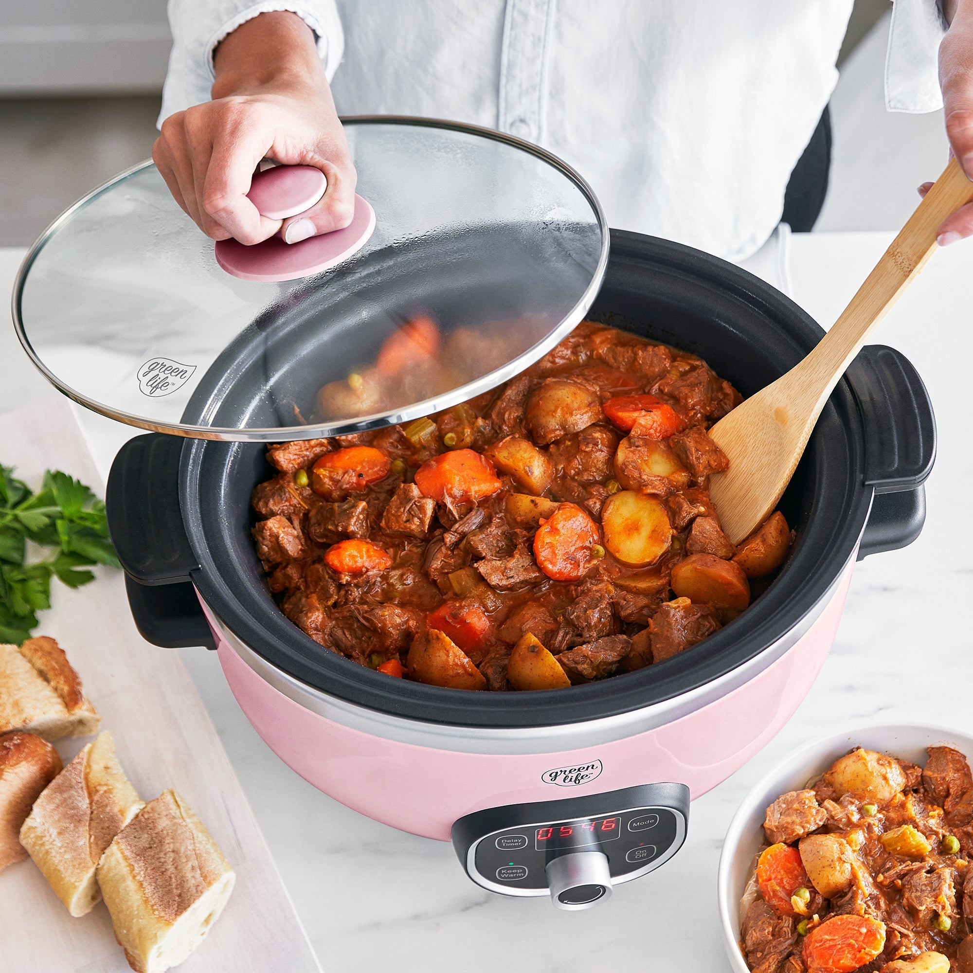GreenLife Healthy 6-Quart Slow Cooker | Pink - Image 6