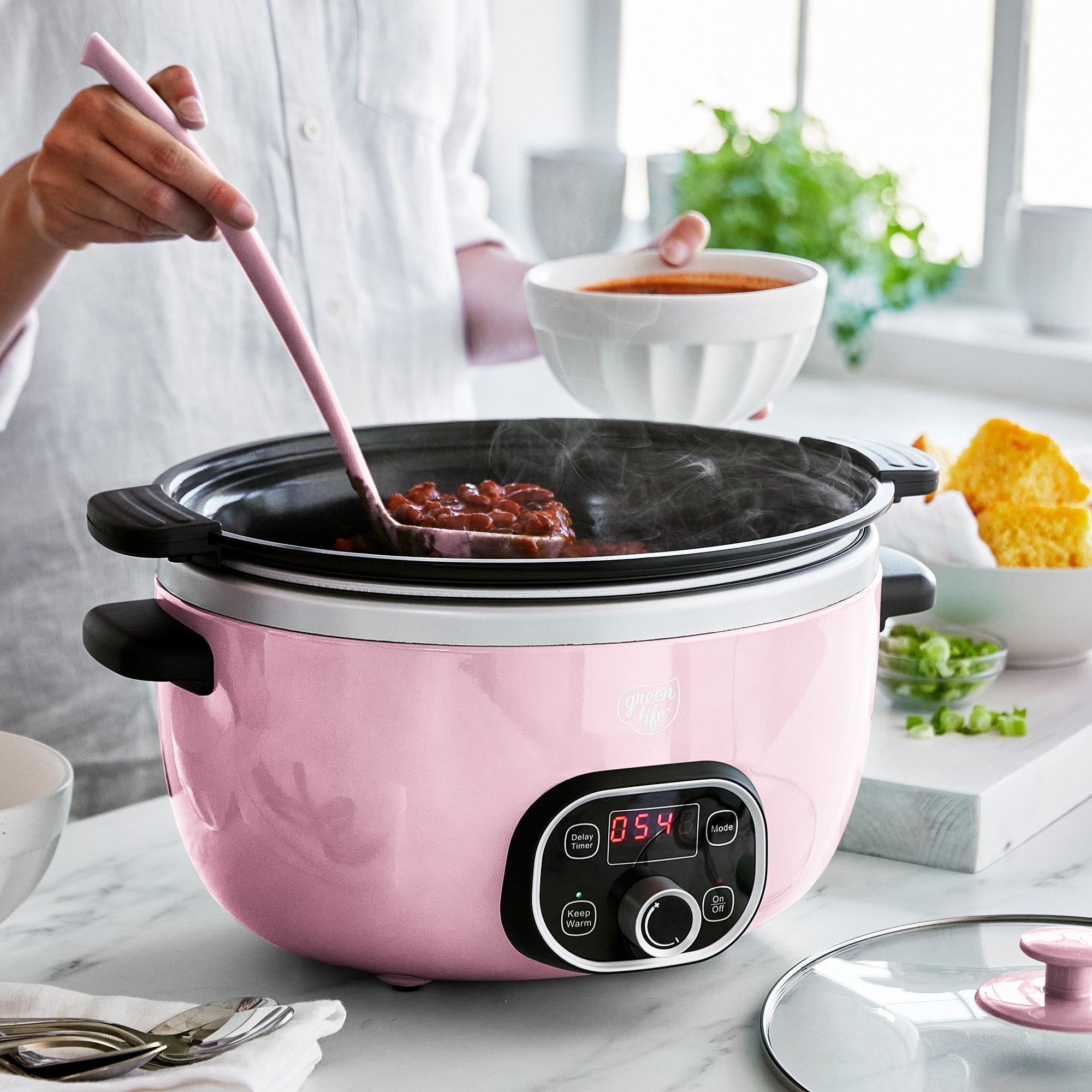 GreenLife Healthy 6-Quart Slow Cooker | Pink - Image 5