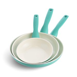 Rio Ceramic Nonstick 7. 9.5 and 11 Frypan Set | Turquoise