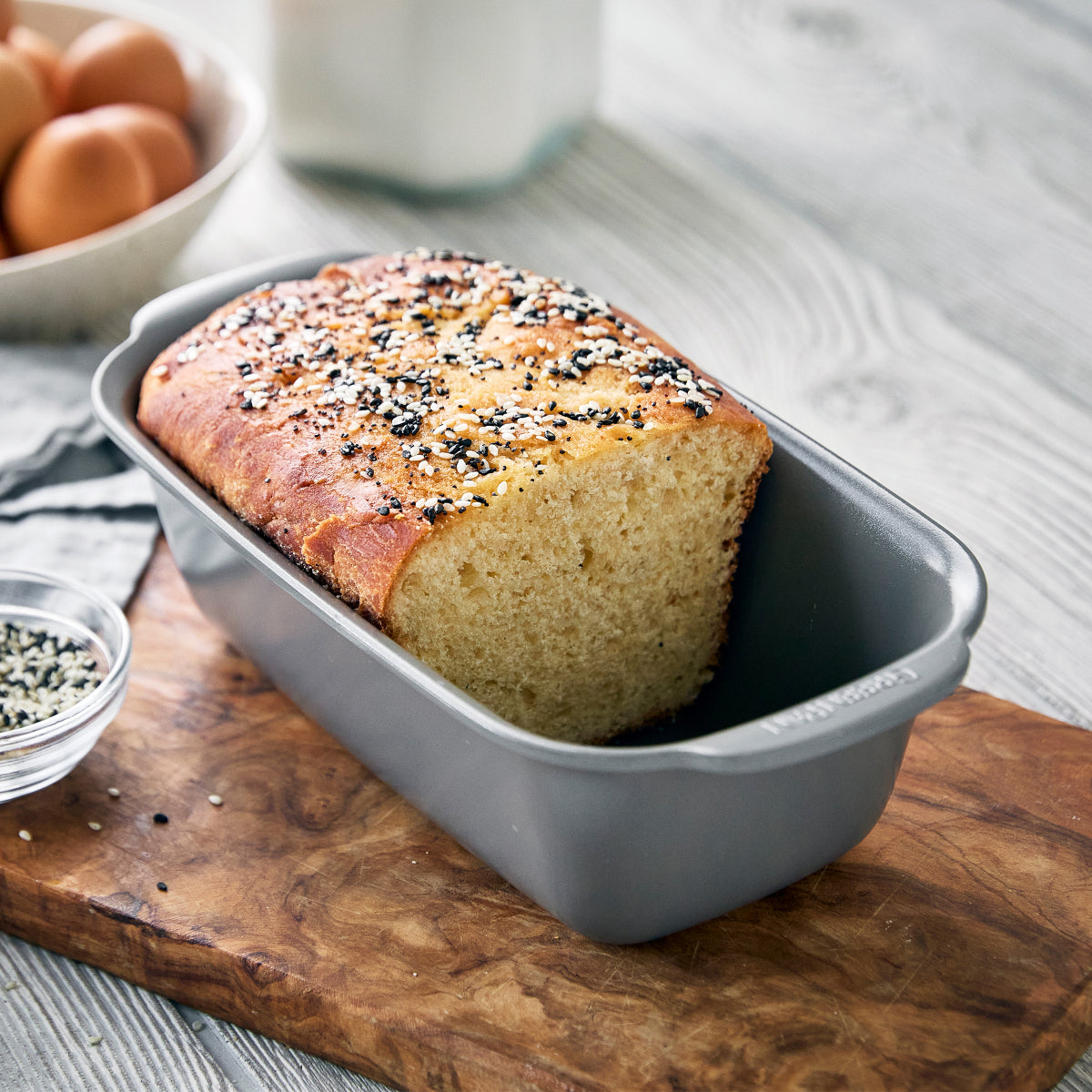 Premiere Ovenware Ceramic Nonstick 1 lb. Loaf Pan | Gray - Image 7