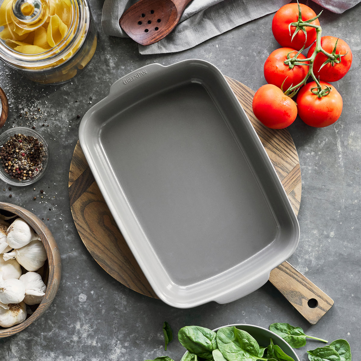 Premiere Ovenware Ceramic Nonstick 13 x 9 Rectangular Baker | Gray - Image 4