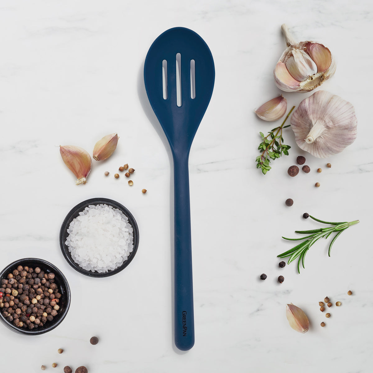 Platinum Silicone Slotted Spoon | Navy - Image 2
