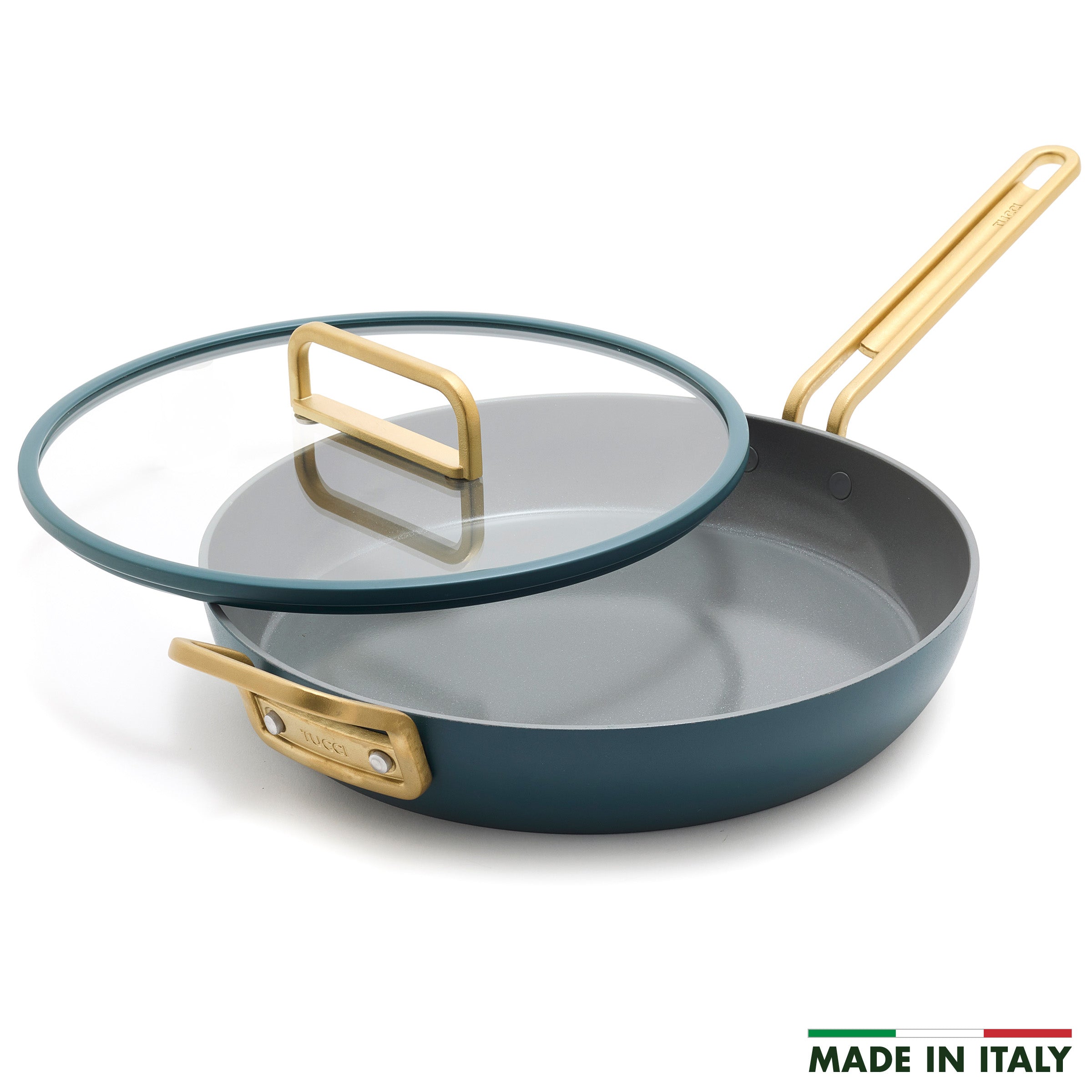 Stanley Tucci™ Ceramic Nonstick 12 Frypan with Lid | Venetian Teal