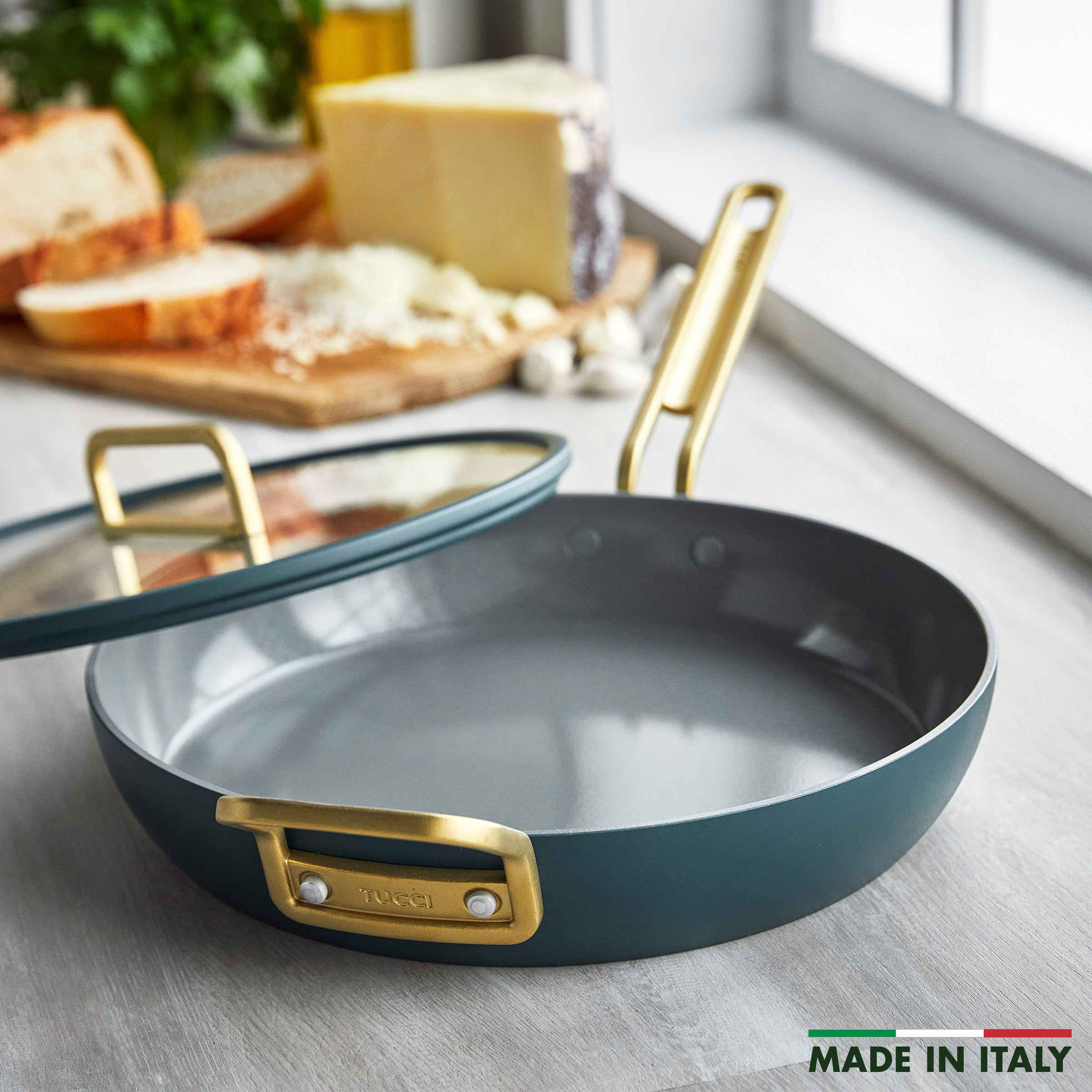 Stanley Tucci™ Ceramic Nonstick 12 Frypan with Lid | Venetian Teal - Image 3