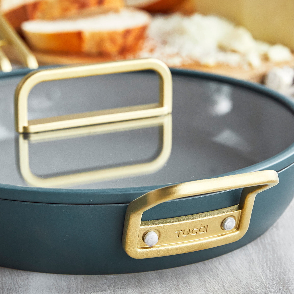 Stanley Tucci™ Ceramic Nonstick 12 Frypan with Lid | Venetian Teal - Image 6