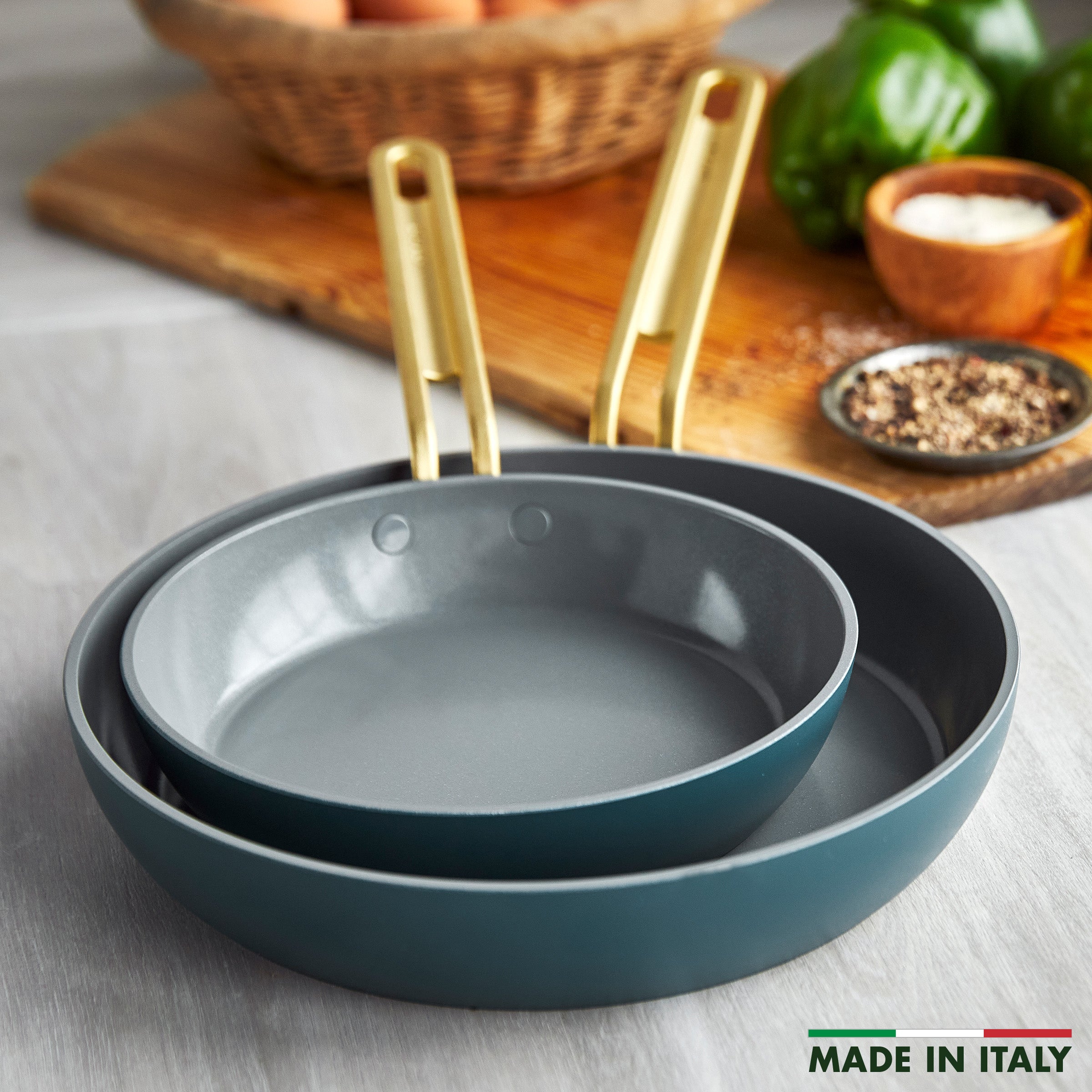 Stanley Tucci™ Ceramic Nonstick 4-Piece Frypan Set | Venetian Teal - Image 3