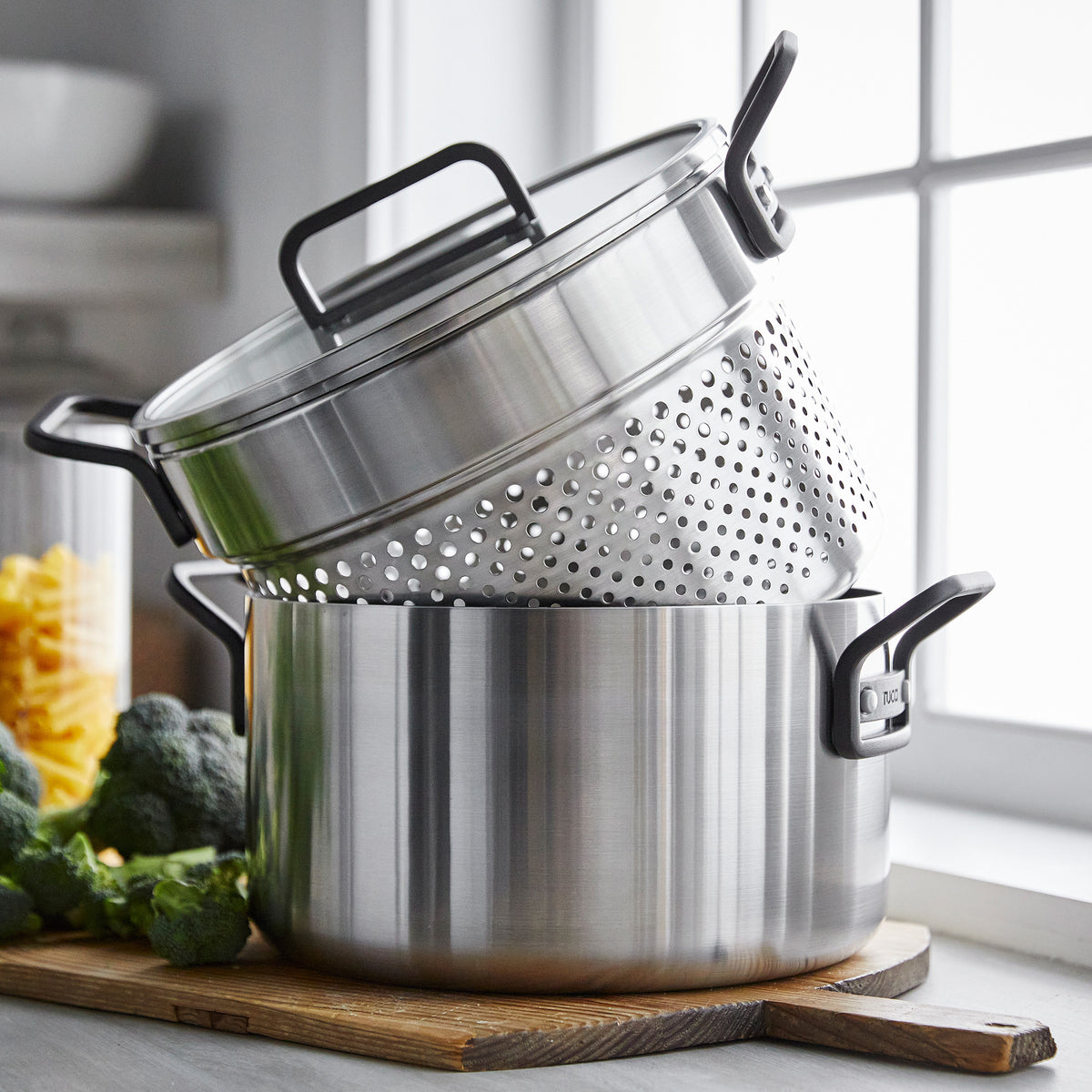Stanley Tucci™ Stainless Steel Ceramic Nonstick 11-Piece Cookware Set | Black Handles - Image 11