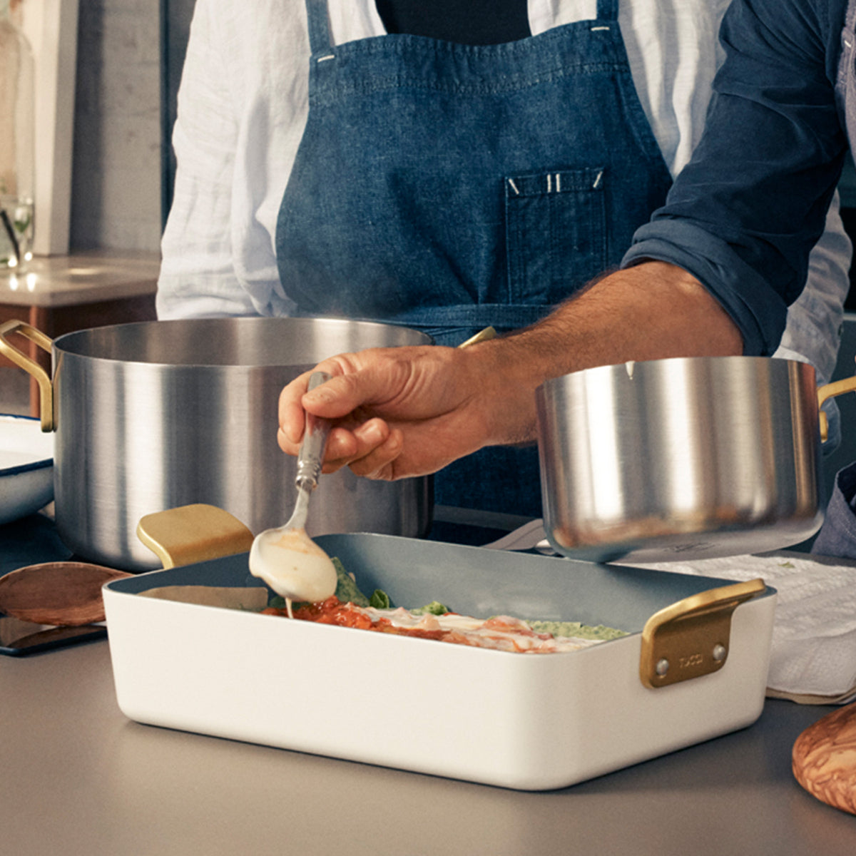 Stanley Tucci™ Ceramic Nonstick Lasagna Pan | Carrara White - Image 9
