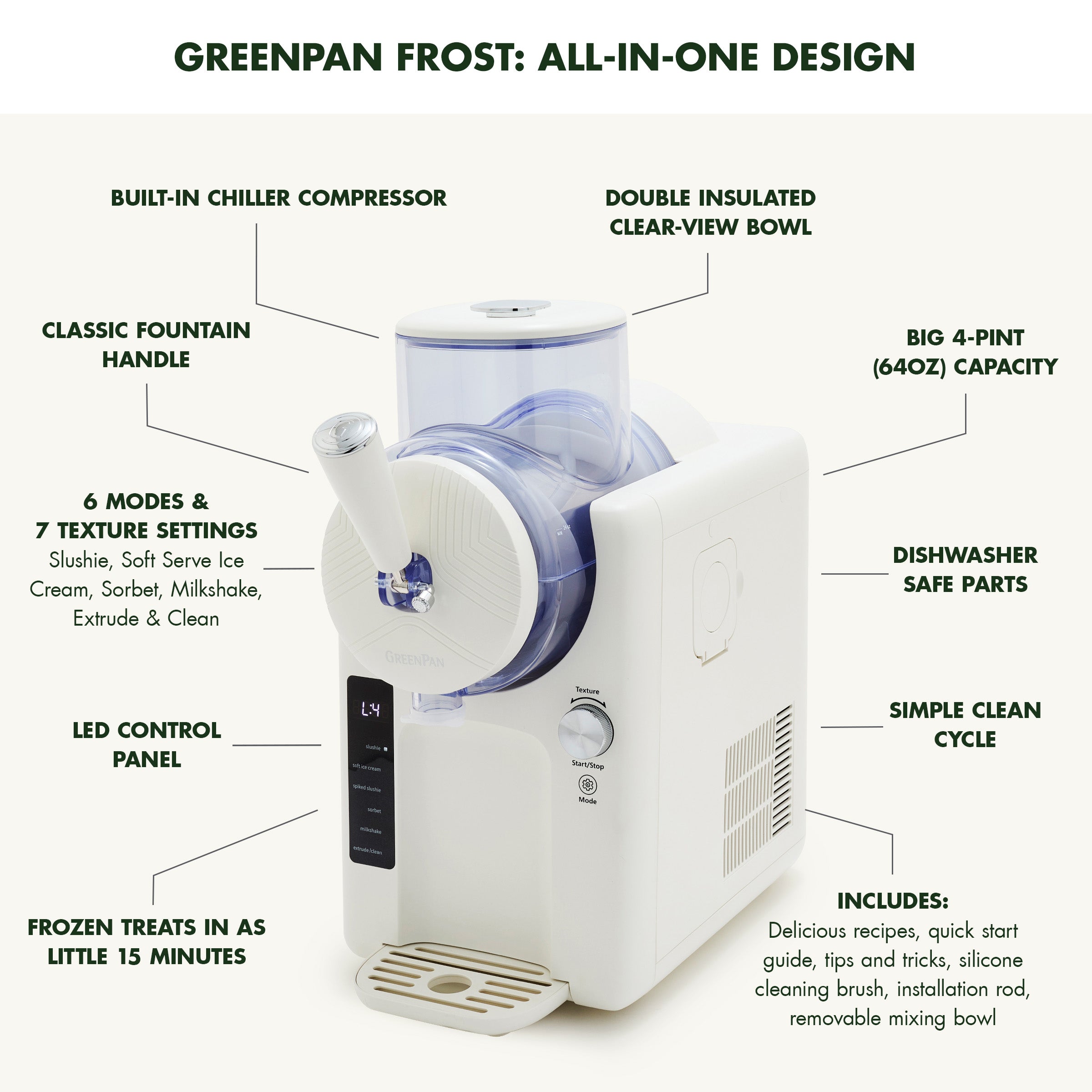 Frost Classic 15-in-1 Ice Cream & Frozen Drink Maker | Cream - Image 4