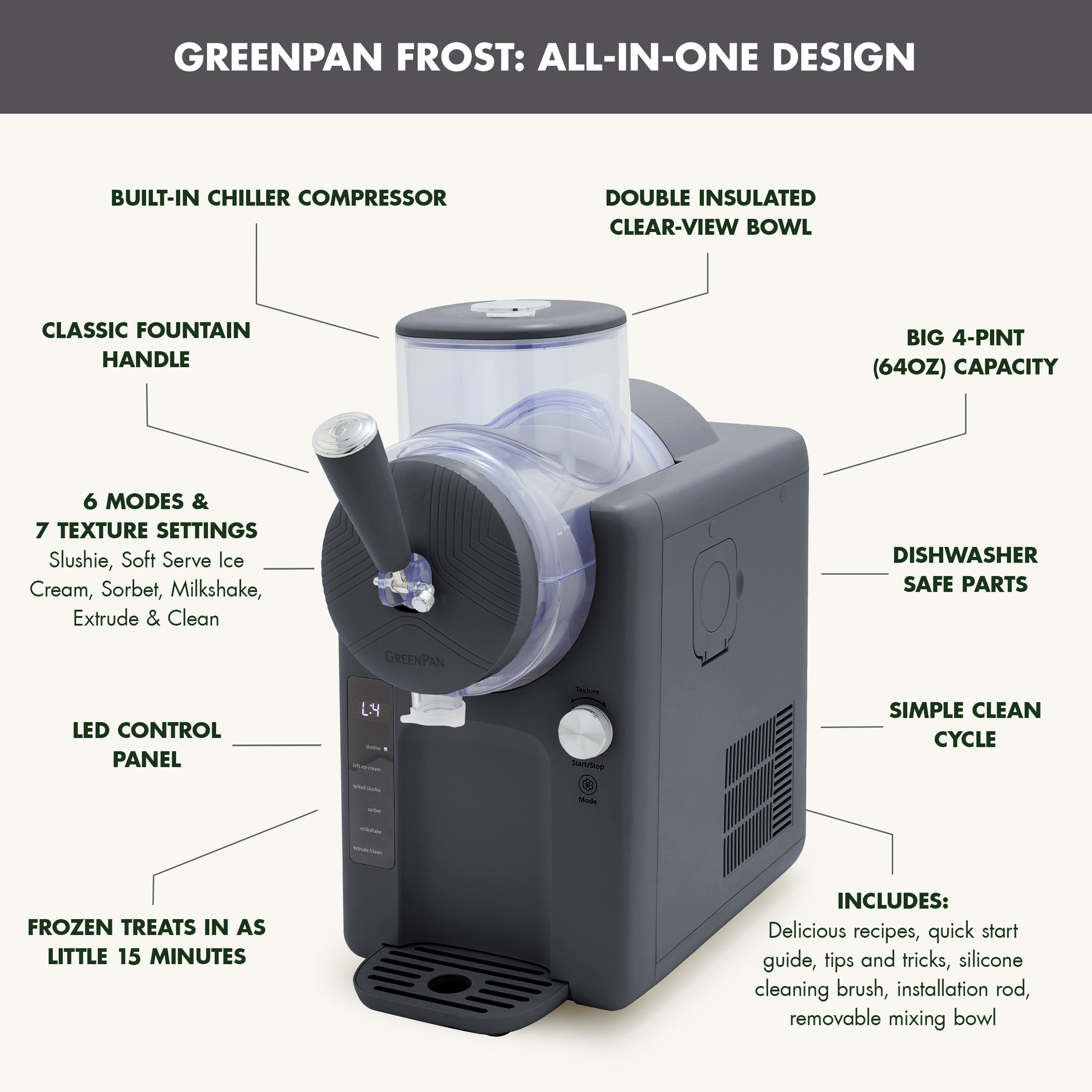 Frost Classic 15-in-1 Ice Cream & Frozen Drink Maker | Licorice - Image 4