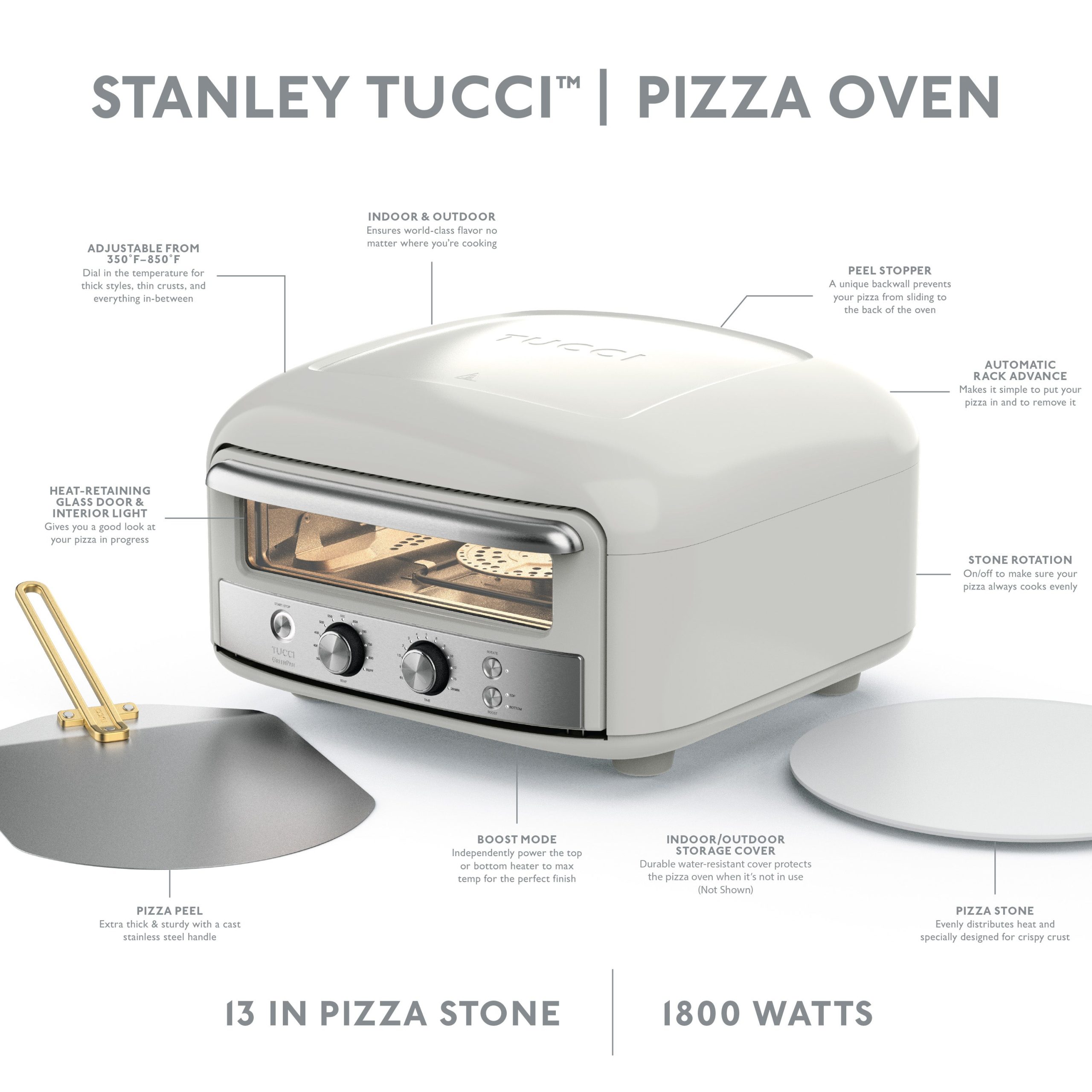 Stanley Tucci™ Indoor and Outdoor Pizza Oven | Carrara White - Image 4