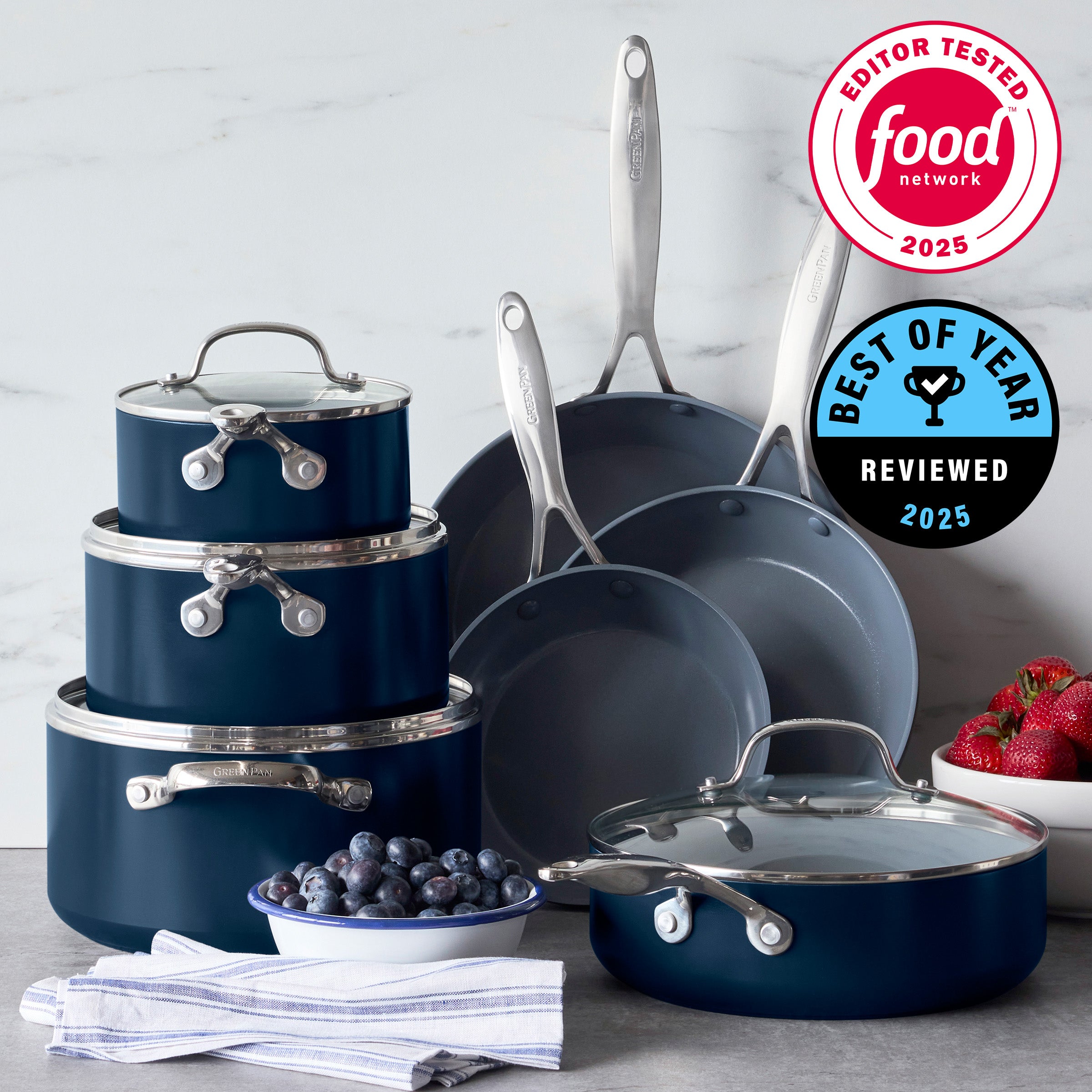 Valencia Pro Ceramic Nonstick 11-Piece Cookware Set | Twilight - Image 2