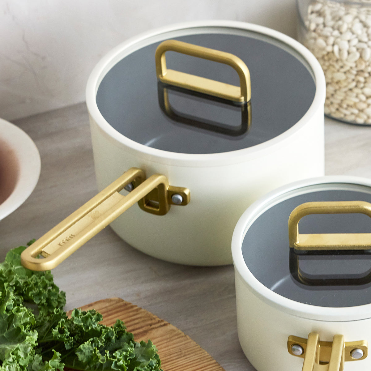 Stanley Tucci™ Ceramic Nonstick 4-Piece Saucepan Set | Carrara White - Image 4