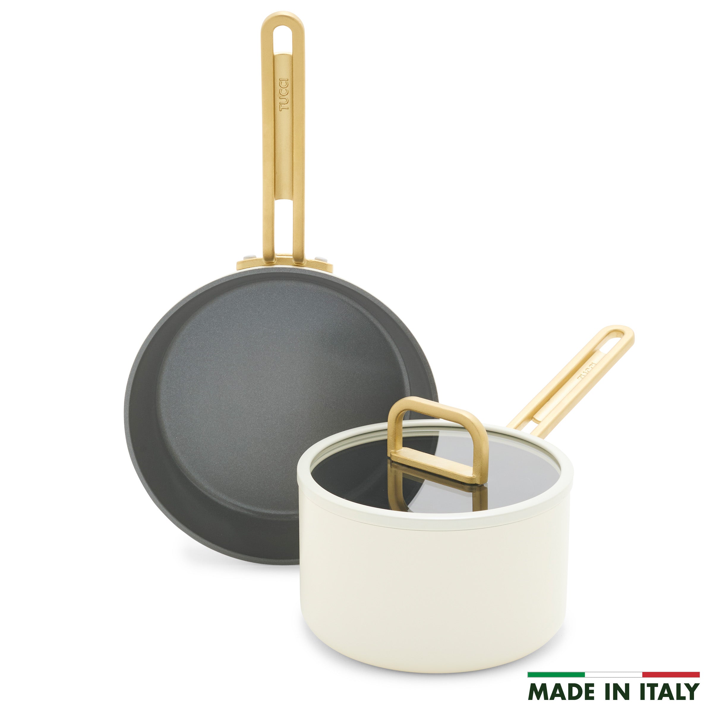 Stanley Tucci™ Ceramic Nonstick 3-Piece Mini Set | Carrara White