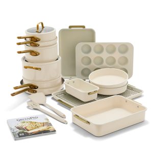 Reserve Pro 20-Piece Cookware & Bakeware Set | Cream