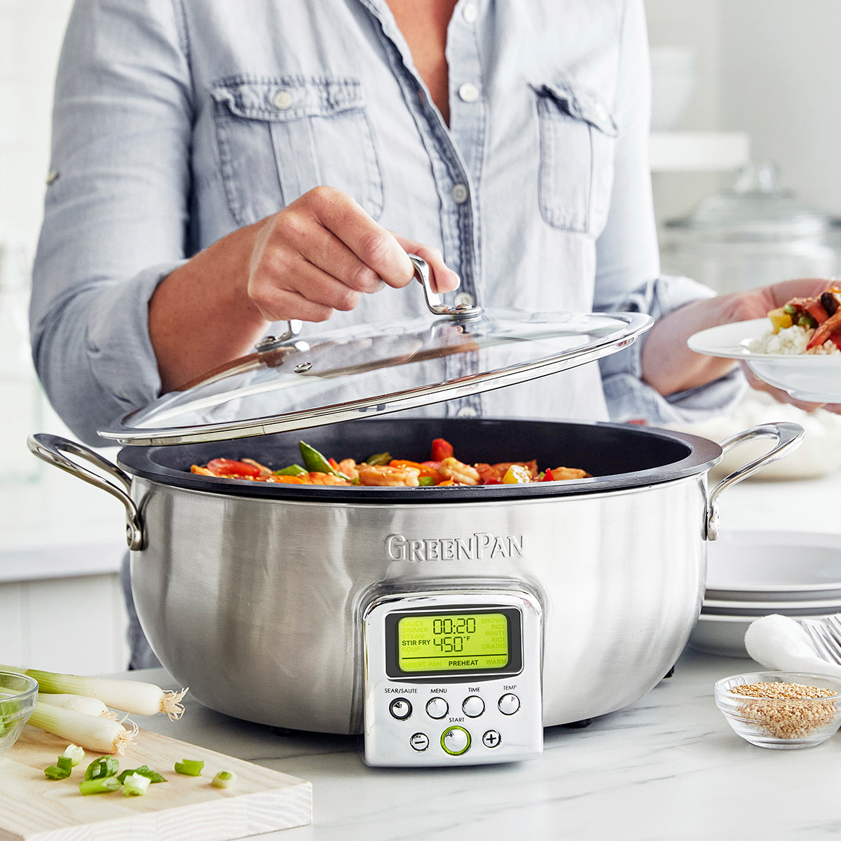 Multifunction Deep Electric Skillet | Premiere Stainless Steel - Image 6