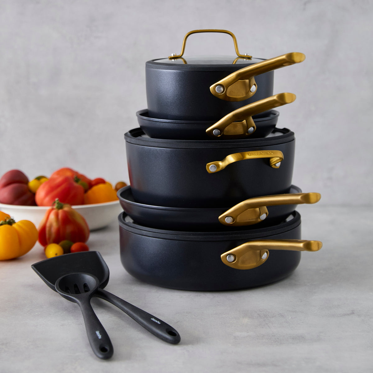 Reserve Pro Ceramic Nonstick 11-Piece Cookware Set | Black - Image 3