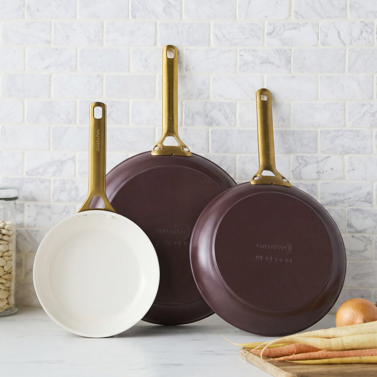 Reserve Pro Ceramic Nonstick 8. 10 and 12 Frypan Set | Bordeaux - Image 2