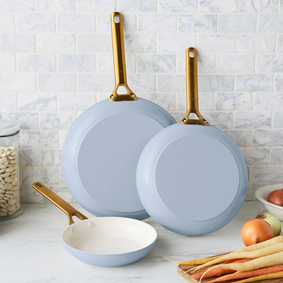 Reserve Pro Ceramic Nonstick 8. 10 and 12 Frypan Set | Glacier - Image 2