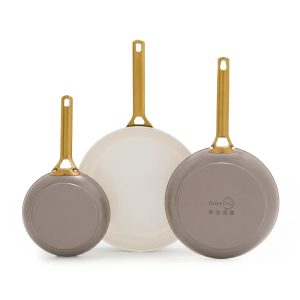 Reserve Pro Ceramic Nonstick 8. 10 and 12 Frypan Set | Latte