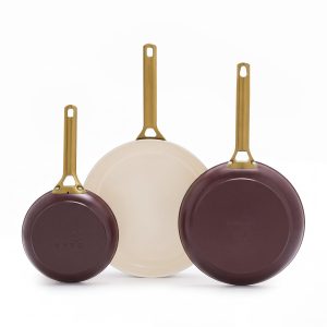Reserve Pro Ceramic Nonstick 8. 10 and 12 Frypan Set | Bordeaux