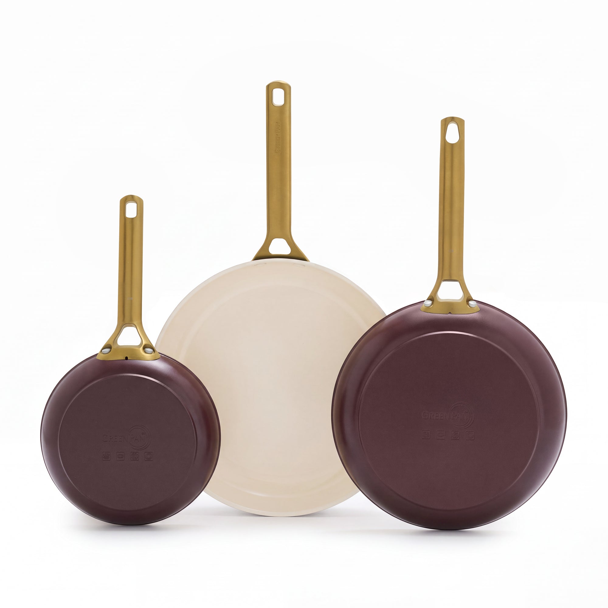 Reserve Pro Ceramic Nonstick 8. 10 and 12 Frypan Set | Bordeaux