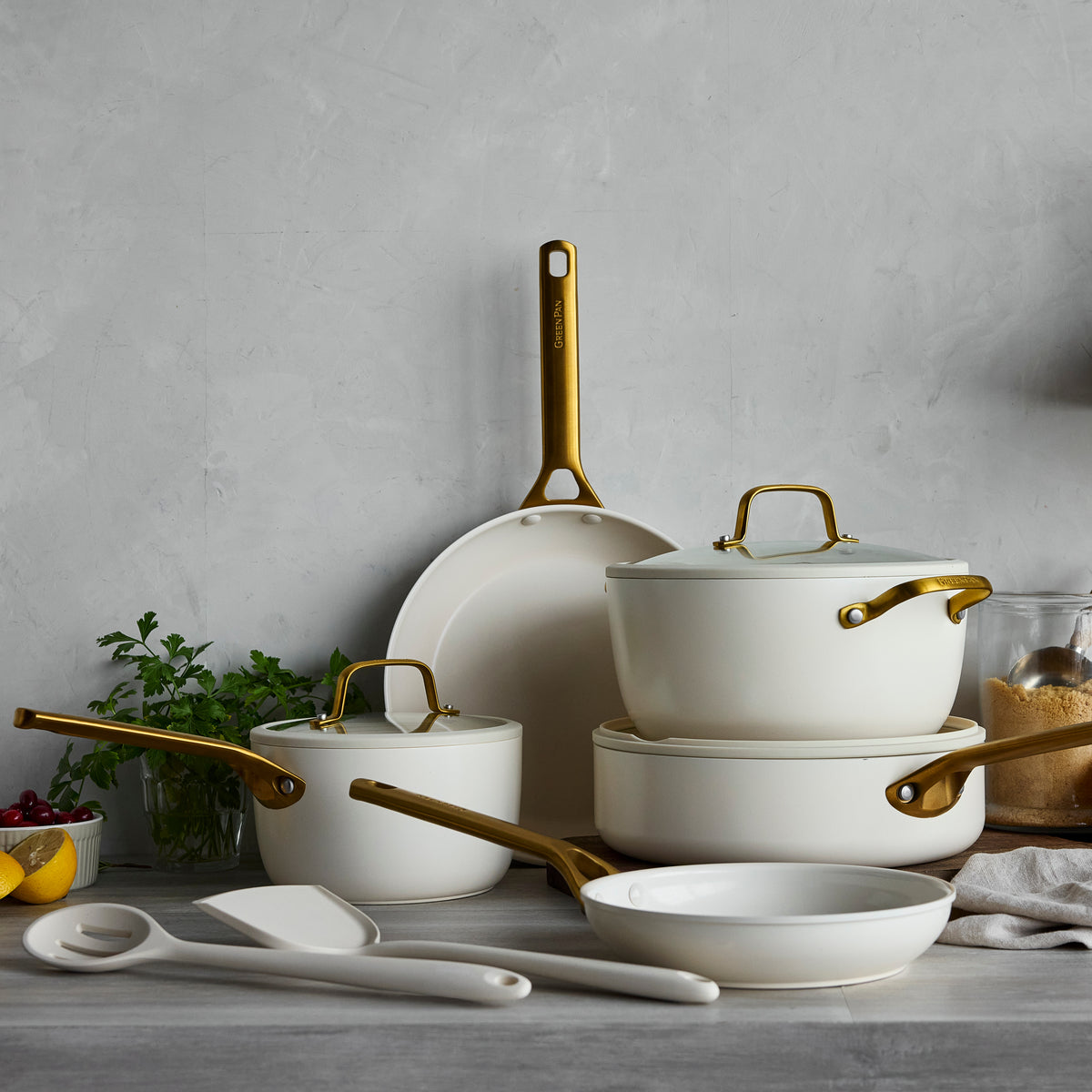 Reserve Pro Ceramic Nonstick 10-Piece Cookware Set | Cream - Image 3
