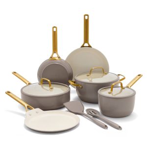 Reserve Pro Ceramic Nonstick 11-Piece Cookware Set | Latte