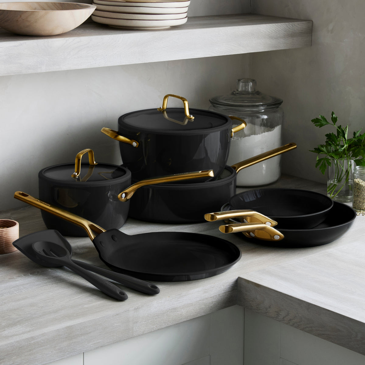 Reserve Pro Ceramic Nonstick 11-Piece Cookware Set | Black - Image 2