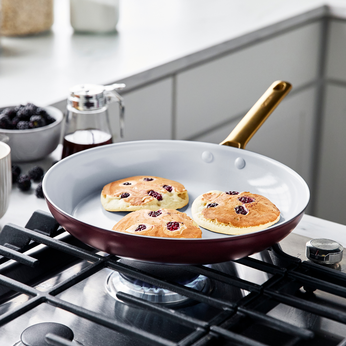 Reserve Ceramic Nonstick 10 and 12 Frypan Set | Burgundy - Image 4