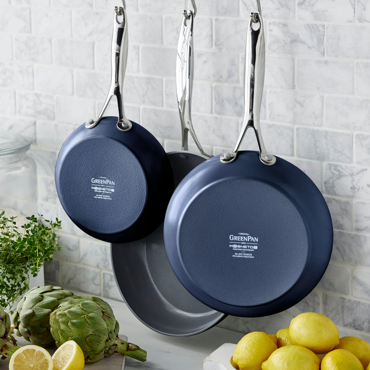 Valencia Pro Ceramic Nonstick 8. 9.5. and 11 Frypan Set | Twilight - Image 3