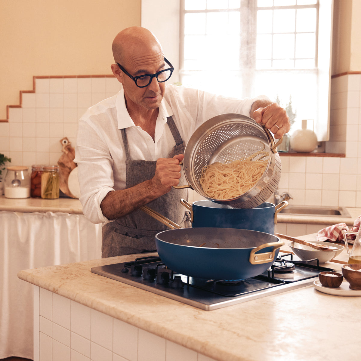 Stanley Tucci™ Ceramic Nonstick 4-Piece Saucepan Set | Marino Blue - Image 8