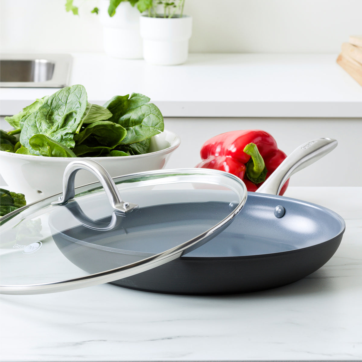 Lima Ceramic Nonstick 12 Frypan with Lid - Image 2