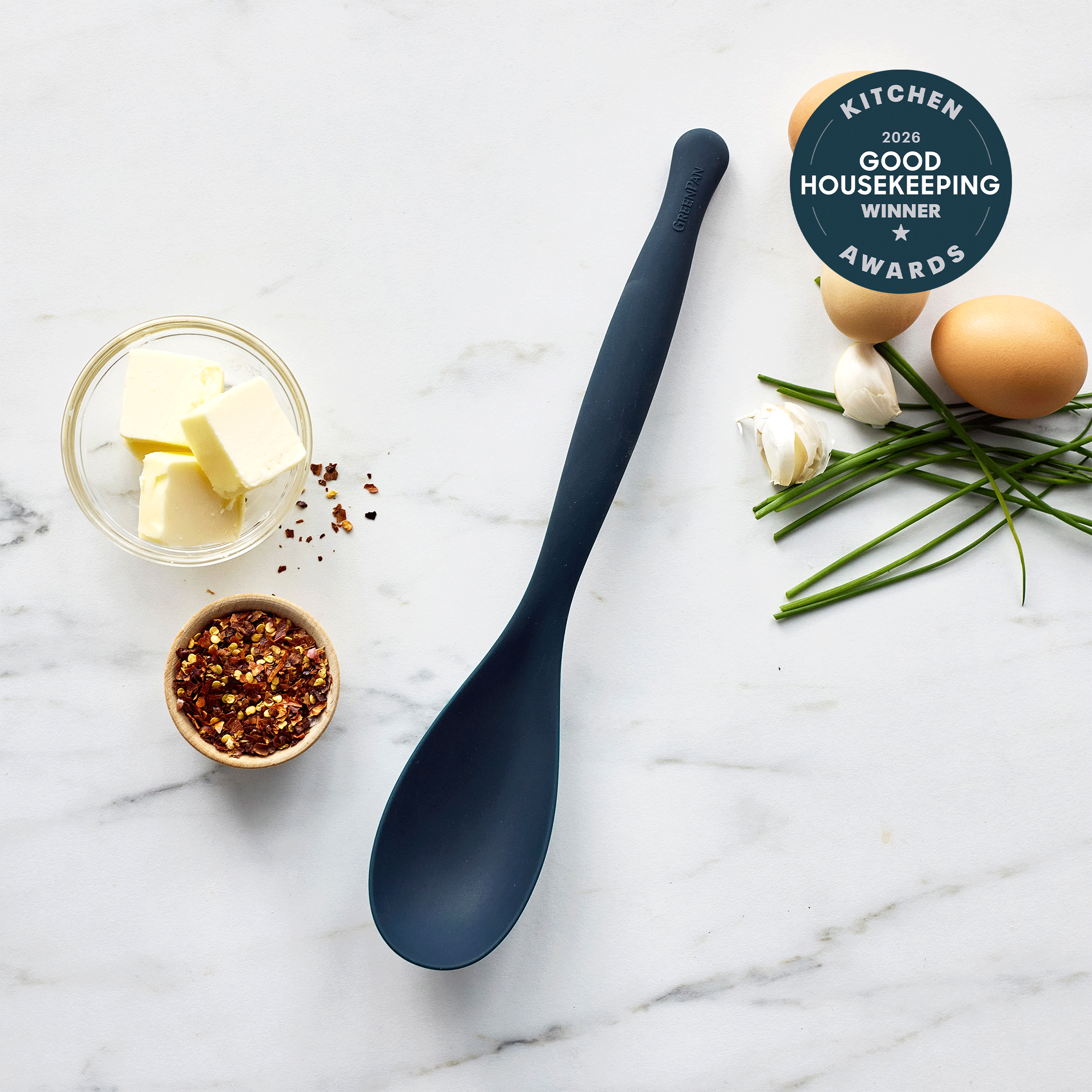 Premiere Silicone Solid Spoon | Oxford Blue - Image 2
