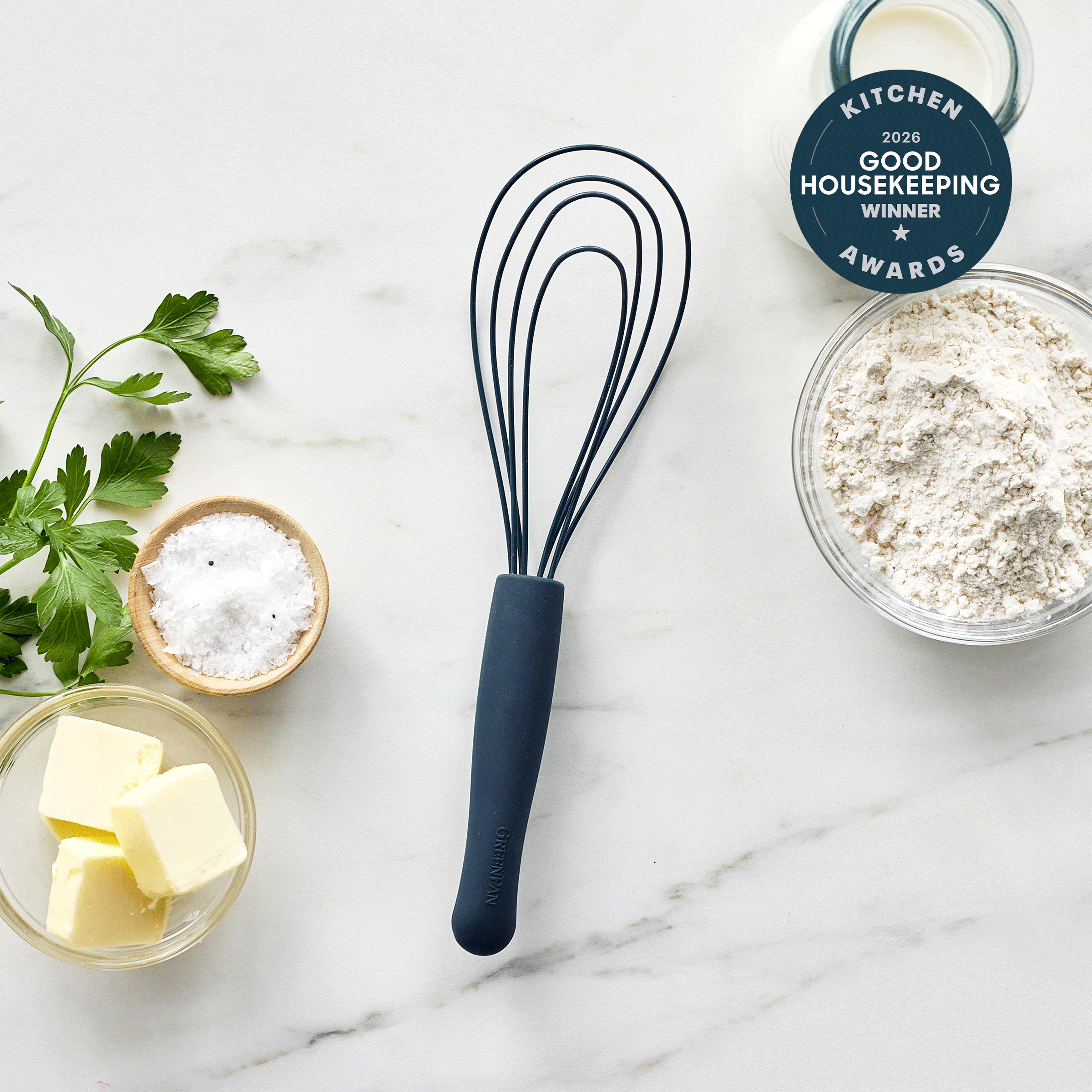 Premiere Silicone Flat Whisk | Oxford Blue - Image 2